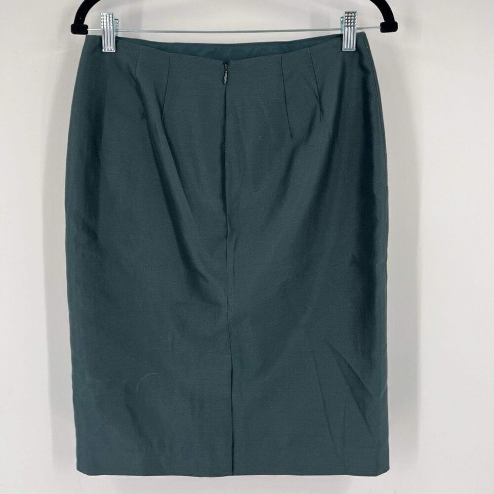 Nwt Talbots Teal Silk Gazar Pencil Straight Skirt Size 4 Side Zip Luster New 119